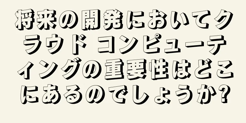 将来の開発においてクラウド コンピューティングの重要性はどこにあるのでしょうか?