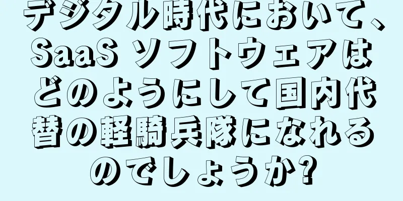 デジタル時代において、SaaS ソフトウェアはどのようにして国内代替の軽騎兵隊になれるのでしょうか?