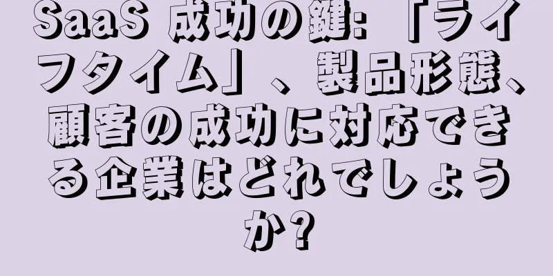 SaaS 成功の鍵: 「ライフタイム」、製品形態、顧客の成功に対応できる企業はどれでしょうか?