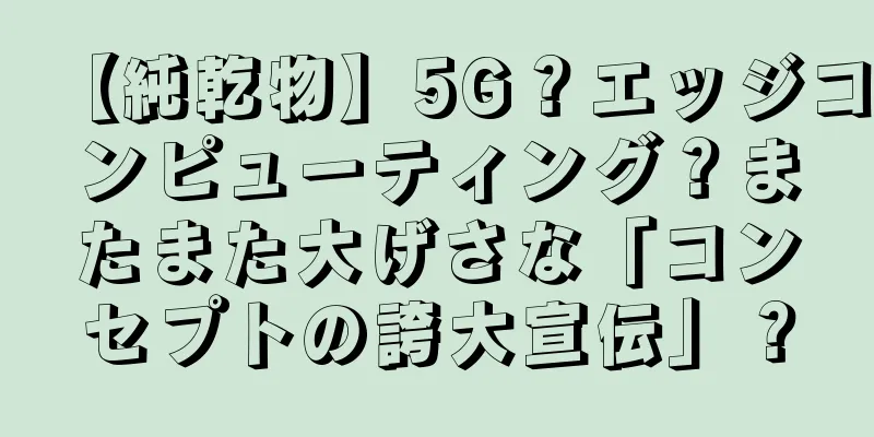 【純乾物】5G？エッジコンピューティング？またまた大げさな「コンセプトの誇大宣伝」？