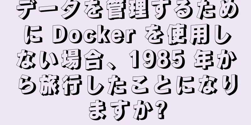 データを管理するために Docker を使用しない場合、1985 年から旅行したことになりますか?