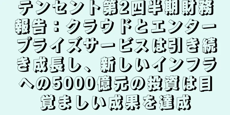テンセント第2四半期財務報告：クラウドとエンタープライズサービスは引き続き成長し、新しいインフラへの5000億元の投資は目覚ましい成果を達成