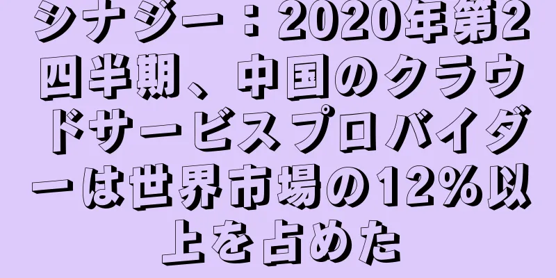 シナジー：2020年第2四半期、中国のクラウドサービスプロバイダーは世界市場の12％以上を占めた