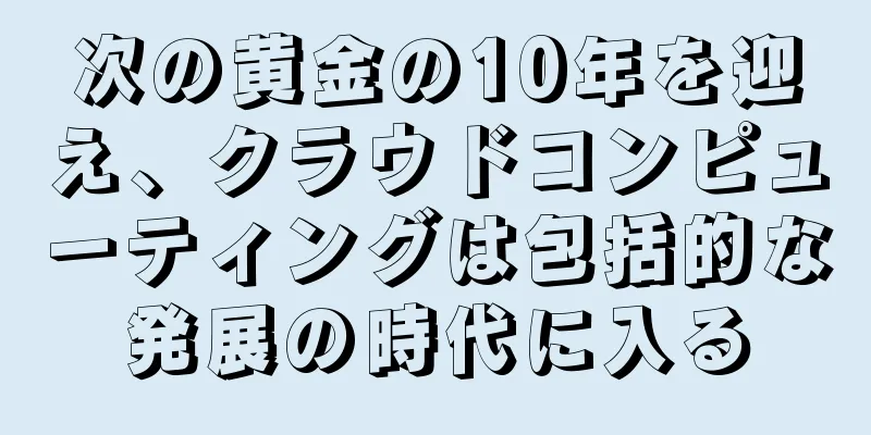 次の黄金の10年を迎え、クラウドコンピューティングは包括的な発展の時代に入る