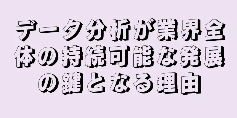 データ分析が業界全体の持続可能な発展の鍵となる理由
