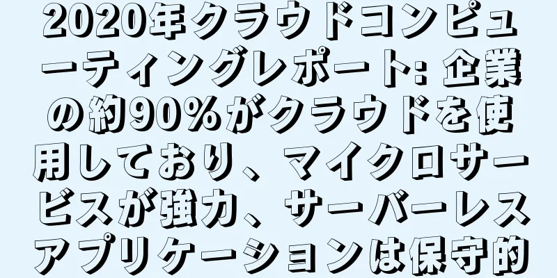 2020年クラウドコンピューティングレポート: 企業の約90%がクラウドを使用しており、マイクロサービスが強力、サーバーレスアプリケーションは保守的