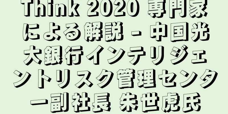 Think 2020 専門家による解説 - 中国光大銀行インテリジェントリスク管理センター副社長 朱世虎氏