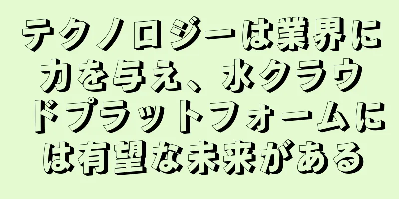 テクノロジーは業界に力を与え、水クラウドプラットフォームには有望な未来がある