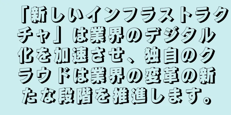 「新しいインフラストラクチャ」は業界のデジタル化を加速させ、独自のクラウドは業界の変革の新たな段階を推進します。