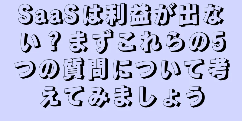 SaaSは利益が出ない？まずこれらの5つの質問について考えてみましょう