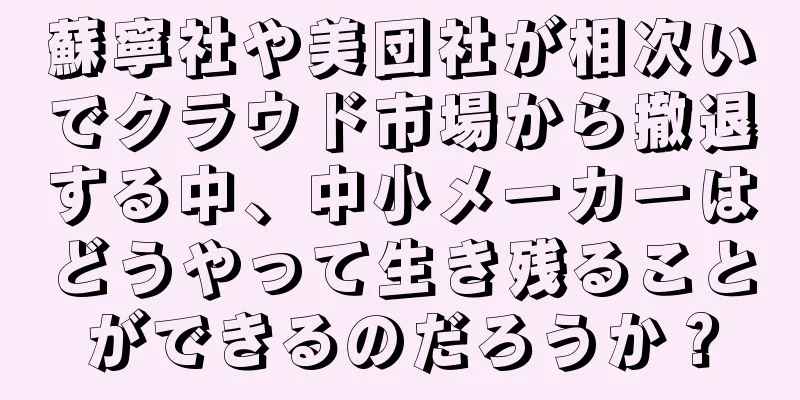 蘇寧社や美団社が相次いでクラウド市場から撤退する中、中小メーカーはどうやって生き残ることができるのだろうか？