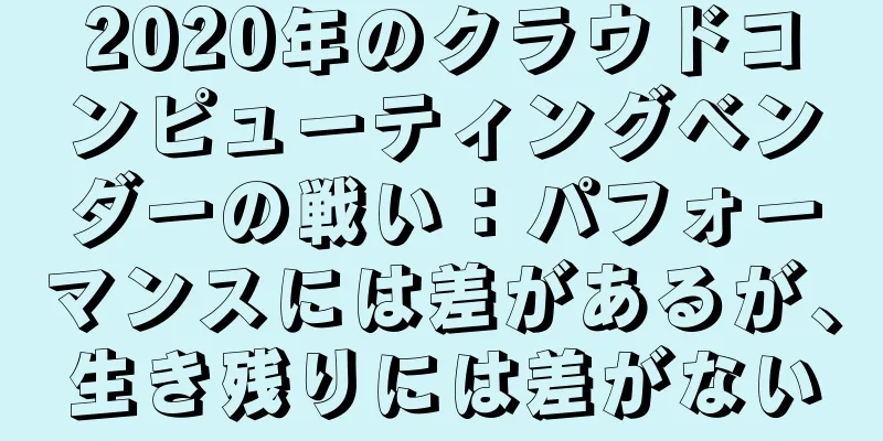 2020年のクラウドコンピューティングベンダーの戦い：パフォーマンスには差があるが、生き残りには差がない