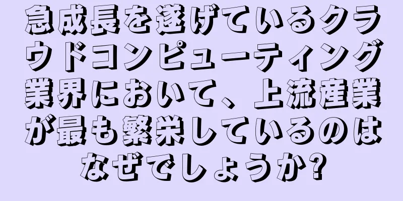 急成長を遂げているクラウドコンピューティング業界において、上流産業が最も繁栄しているのはなぜでしょうか?