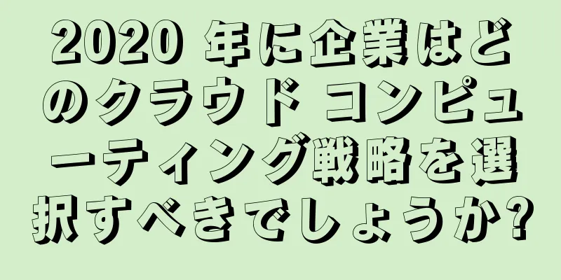 2020 年に企業はどのクラウド コンピューティング戦略を選択すべきでしょうか?