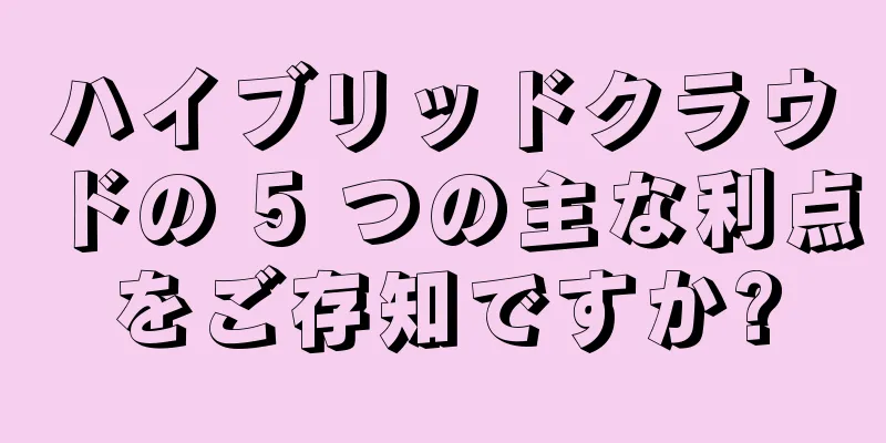 ハイブリッドクラウドの 5 つの主な利点をご存知ですか?