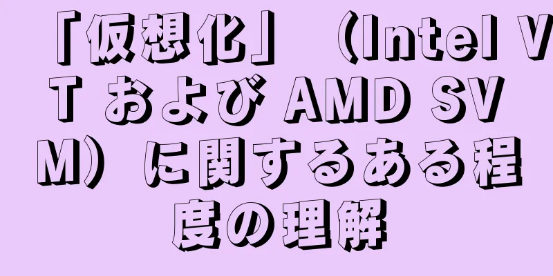 「仮想化」（Intel VT および AMD SVM）に関するある程度の理解