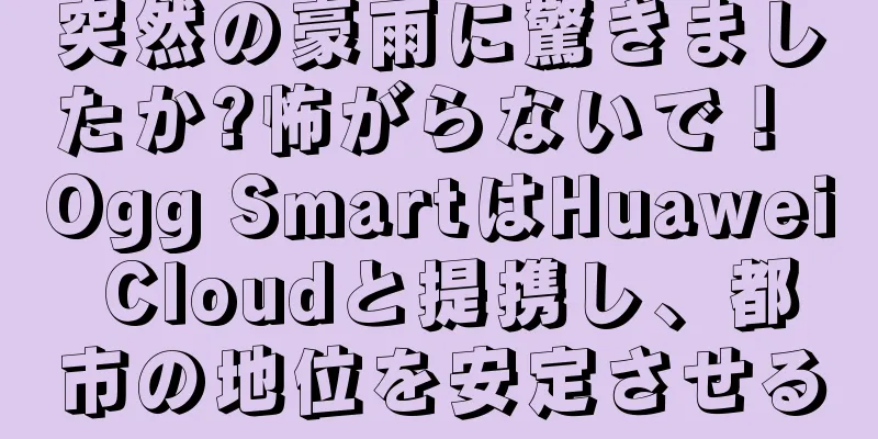 突然の豪雨に驚きましたか?怖がらないで！ Ogg SmartはHuawei Cloudと提携し、都市の地位を安定させる