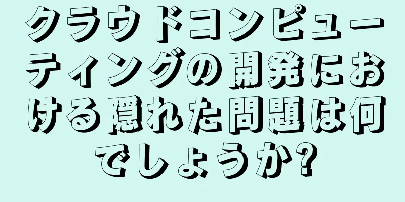 クラウドコンピューティングの開発における隠れた問題は何でしょうか?