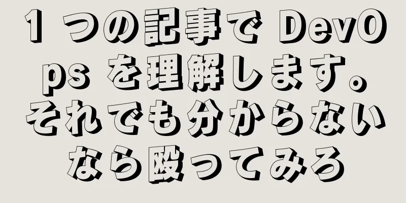 1 つの記事で DevOps を理解します。それでも分からないなら殴ってみろ