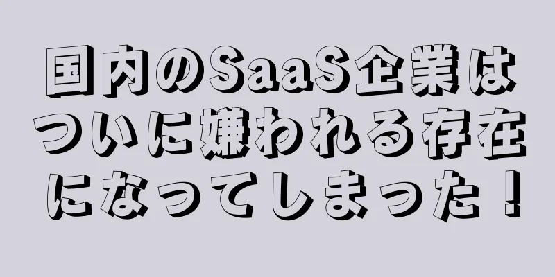 国内のSaaS企業はついに嫌われる存在になってしまった！