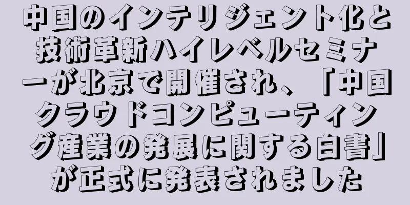 中国のインテリジェント化と技術革新ハイレベルセミナーが北京で開催され、「中国クラウドコンピューティング産業の発展に関する白書」が正式に発表されました