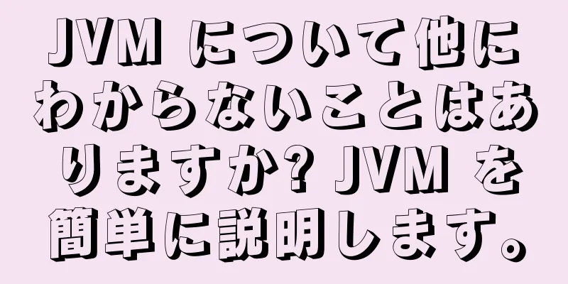 JVM について他にわからないことはありますか? JVM を簡単に説明します。