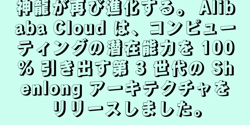 神龍が再び進化する。 Alibaba Cloud は、コンピューティングの潜在能力を 100% 引き出す第 3 世代の Shenlong アーキテクチャをリリースしました。