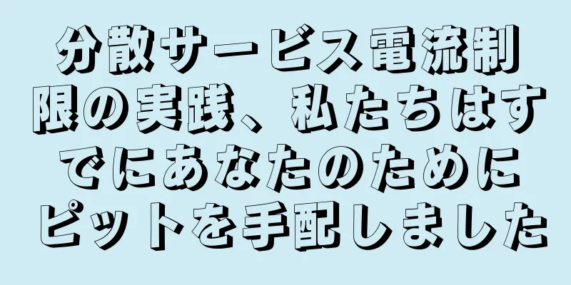 分散サービス電流制限の実践、私たちはすでにあなたのためにピットを手配しました