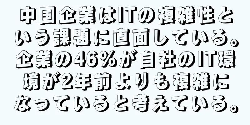 中国企業はITの複雑性という課題に直面している。企業の46%が自社のIT環境が2年前よりも複雑になっていると考えている。