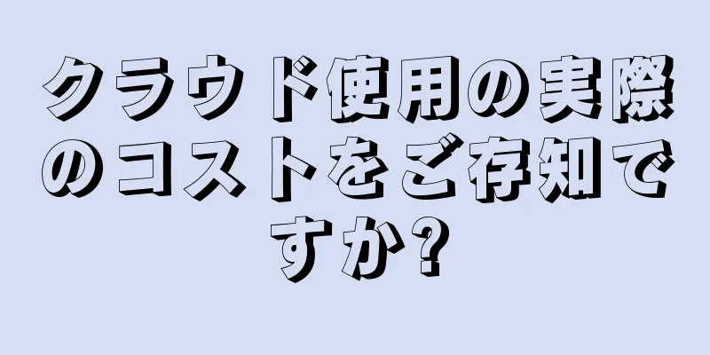 クラウド使用の実際のコストをご存知ですか?