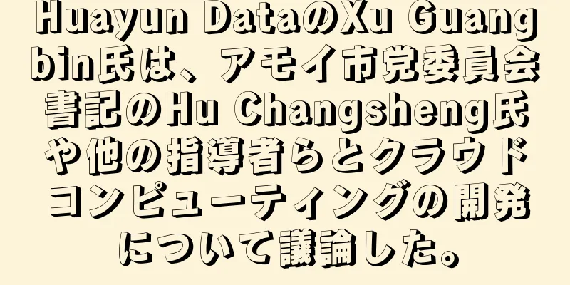 Huayun DataのXu Guangbin氏は、アモイ市党委員会書記のHu Changsheng氏や他の指導者らとクラウドコンピューティングの開発について議論した。