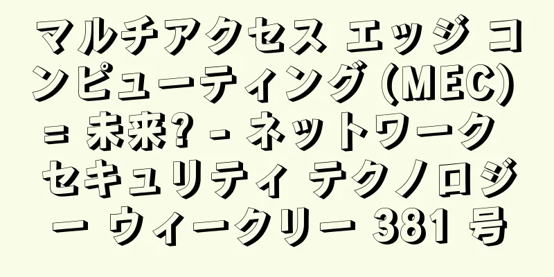 マルチアクセス エッジ コンピューティング (MEC) = 未来? - ネットワーク セキュリティ テクノロジー ウィークリー 381 号