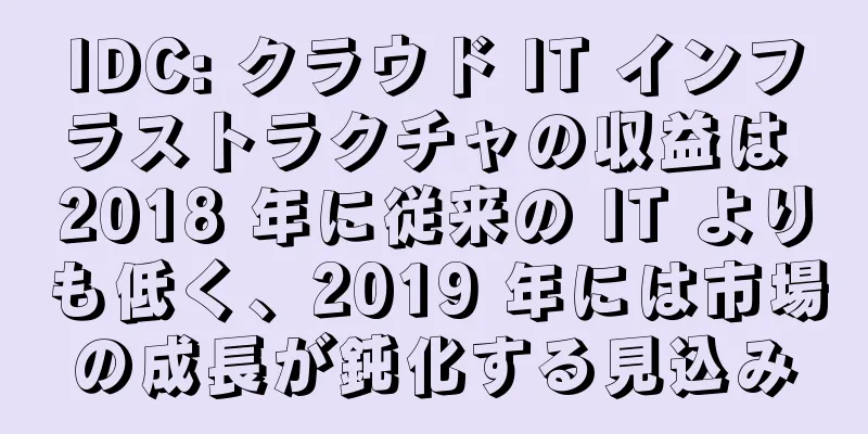 IDC: クラウド IT インフラストラクチャの収益は 2018 年に従来の IT よりも低く、2019 年には市場の成長が鈍化する見込み