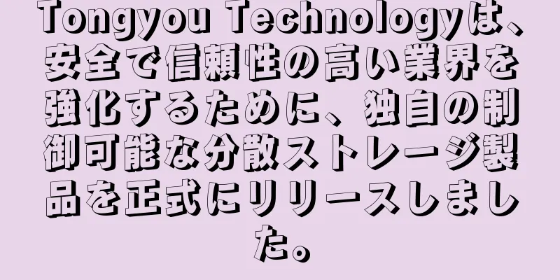 Tongyou Technologyは、安全で信頼性の高い業界を強化するために、独自の制御可能な分散ストレージ製品を正式にリリースしました。
