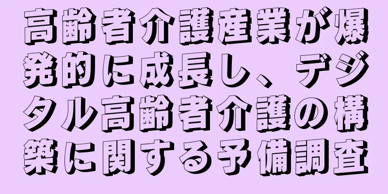 高齢者介護産業が爆発的に成長し、デジタル高齢者介護の構築に関する予備調査