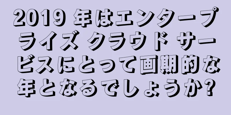 2019 年はエンタープライズ クラウド サービスにとって画期的な年となるでしょうか?
