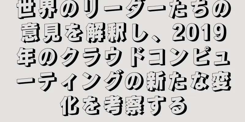 世界のリーダーたちの意見を解釈し、2019年のクラウドコンピューティングの新たな変化を考察する