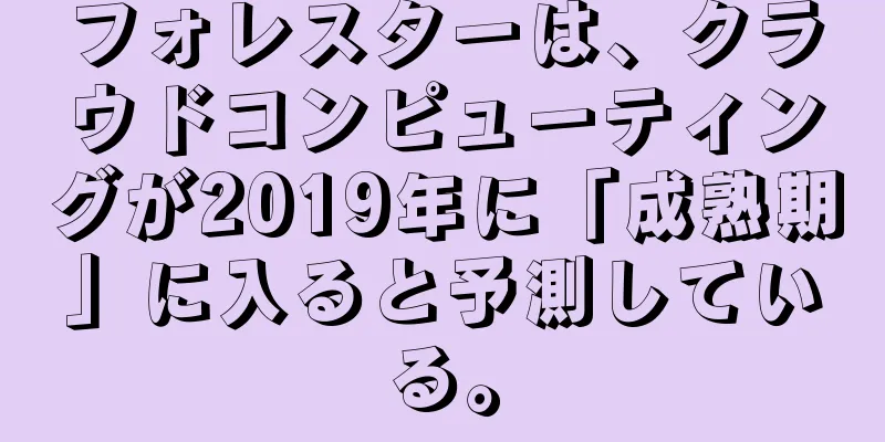 フォレスターは、クラウドコンピューティングが2019年に「成熟期」に入ると予測している。