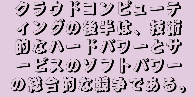 クラウドコンピューティングの後半は、技術的なハードパワーとサービスのソフトパワーの総合的な競争である。