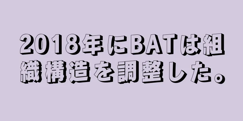 2018年にBATは組織構造を調整した。