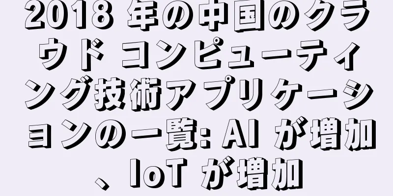 2018 年の中国のクラウド コンピューティング技術アプリケーションの一覧: AI が増加、IoT が増加