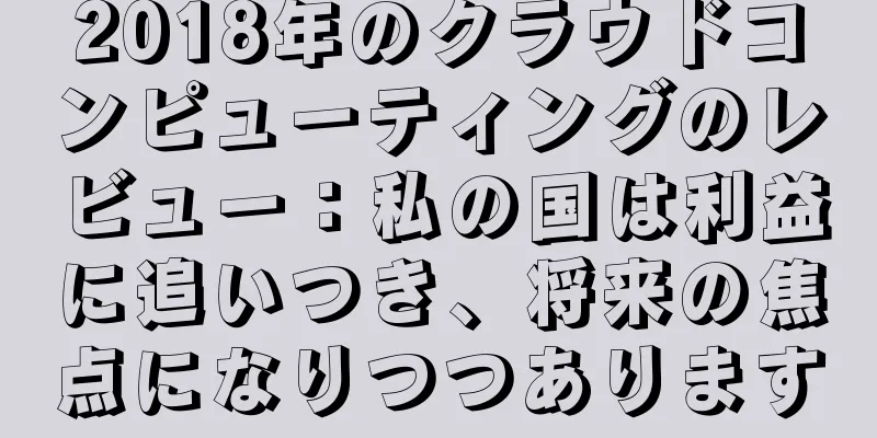 2018年のクラウドコンピューティングのレビュー：私の国は利益に追いつき、将来の焦点になりつつあります