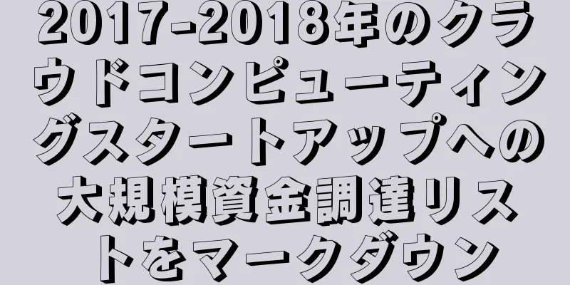 2017-2018年のクラウドコンピューティングスタートアップへの大規模資金調達リストをマークダウン