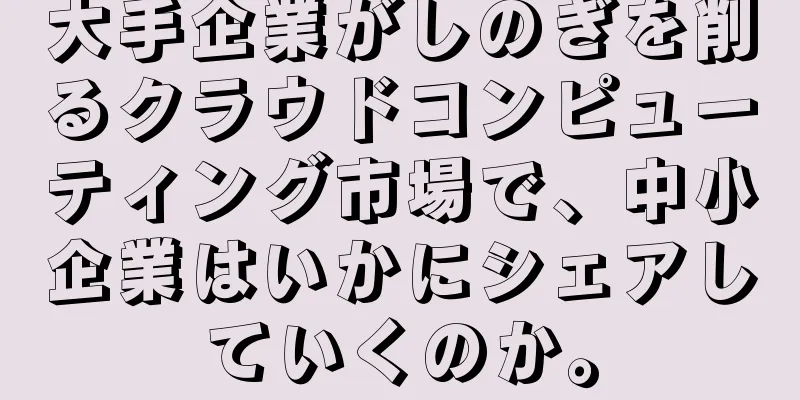 大手企業がしのぎを削るクラウドコンピューティング市場で、中小企業はいかにシェアしていくのか。