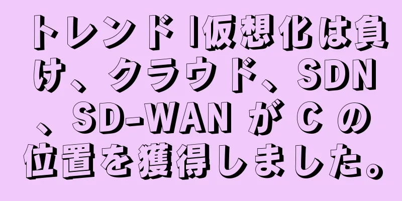 トレンド |仮想化は負け、クラウド、SDN、SD-WAN が C の位置を獲得しました。