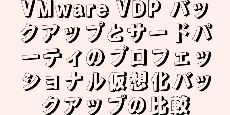 VMware VDP バックアップとサードパーティのプロフェッショナル仮想化バックアップの比較
