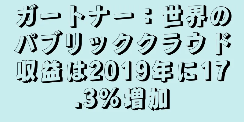 ガートナー：世界のパブリッククラウド収益は2019年に17.3%増加