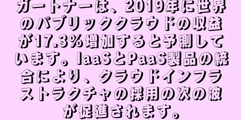 ガートナーは、2019年に世界のパブリッククラウドの収益が17.3%増加すると予測しています。IaaSとPaaS製品の統合により、クラウドインフラストラクチャの採用の次の波が促進されます。