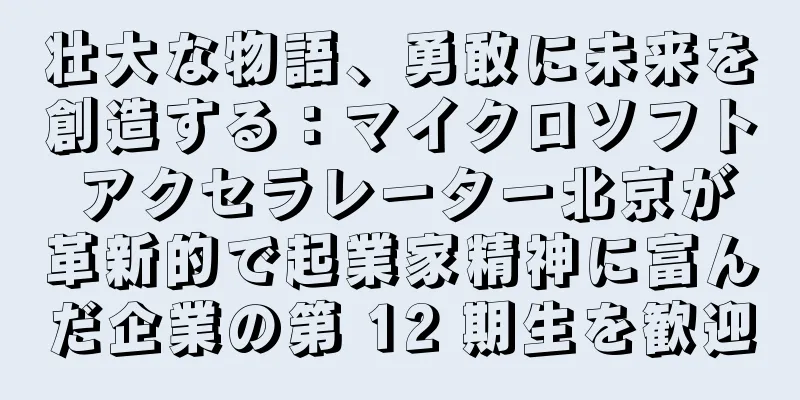 壮大な物語、勇敢に未来を創造する：マイクロソフト アクセラレーター北京が革新的で起業家精神に富んだ企業の第 12 期生を歓迎