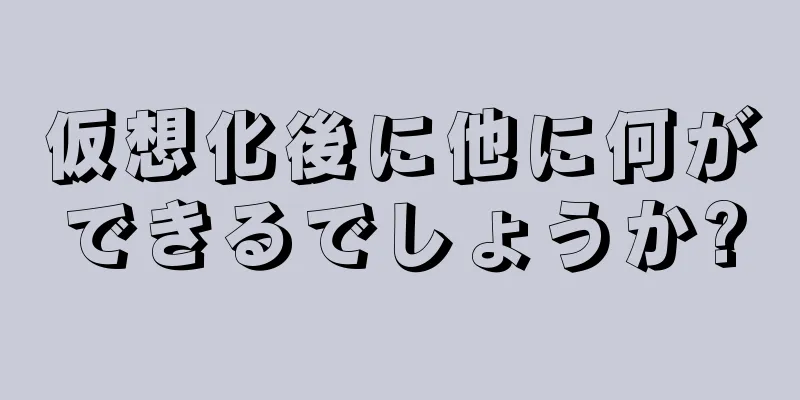 仮想化後に他に何ができるでしょうか?